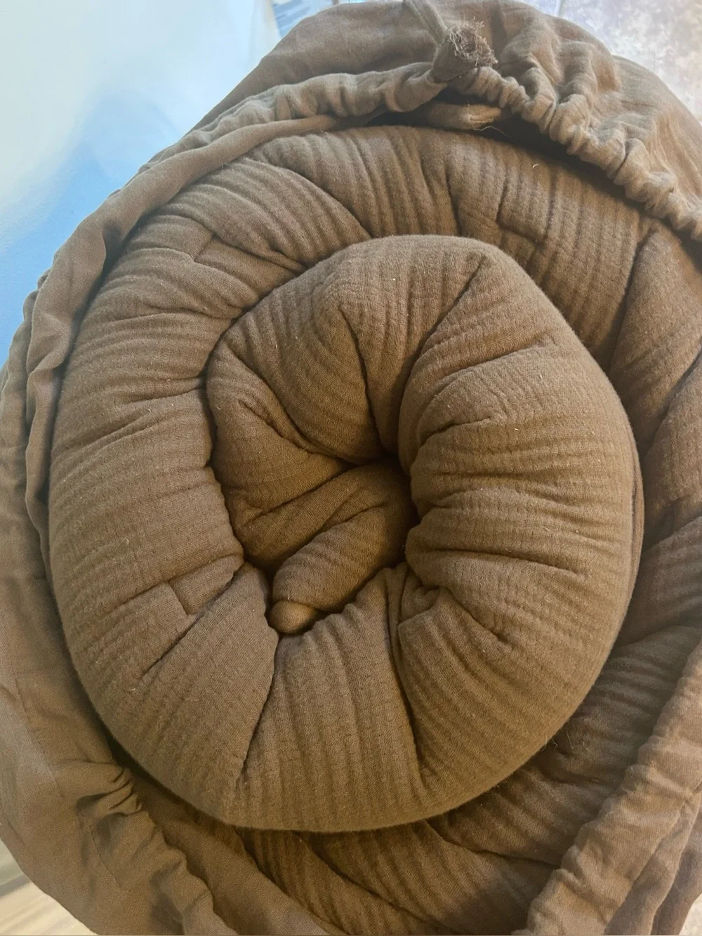 NWT Quince Chocolate Brown Organic Cotton Airy Gauze Dream Quilt!